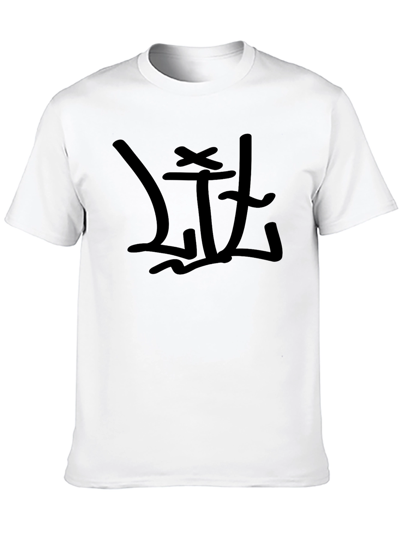 Edgy Graffiti Style Graphic Tee - Black