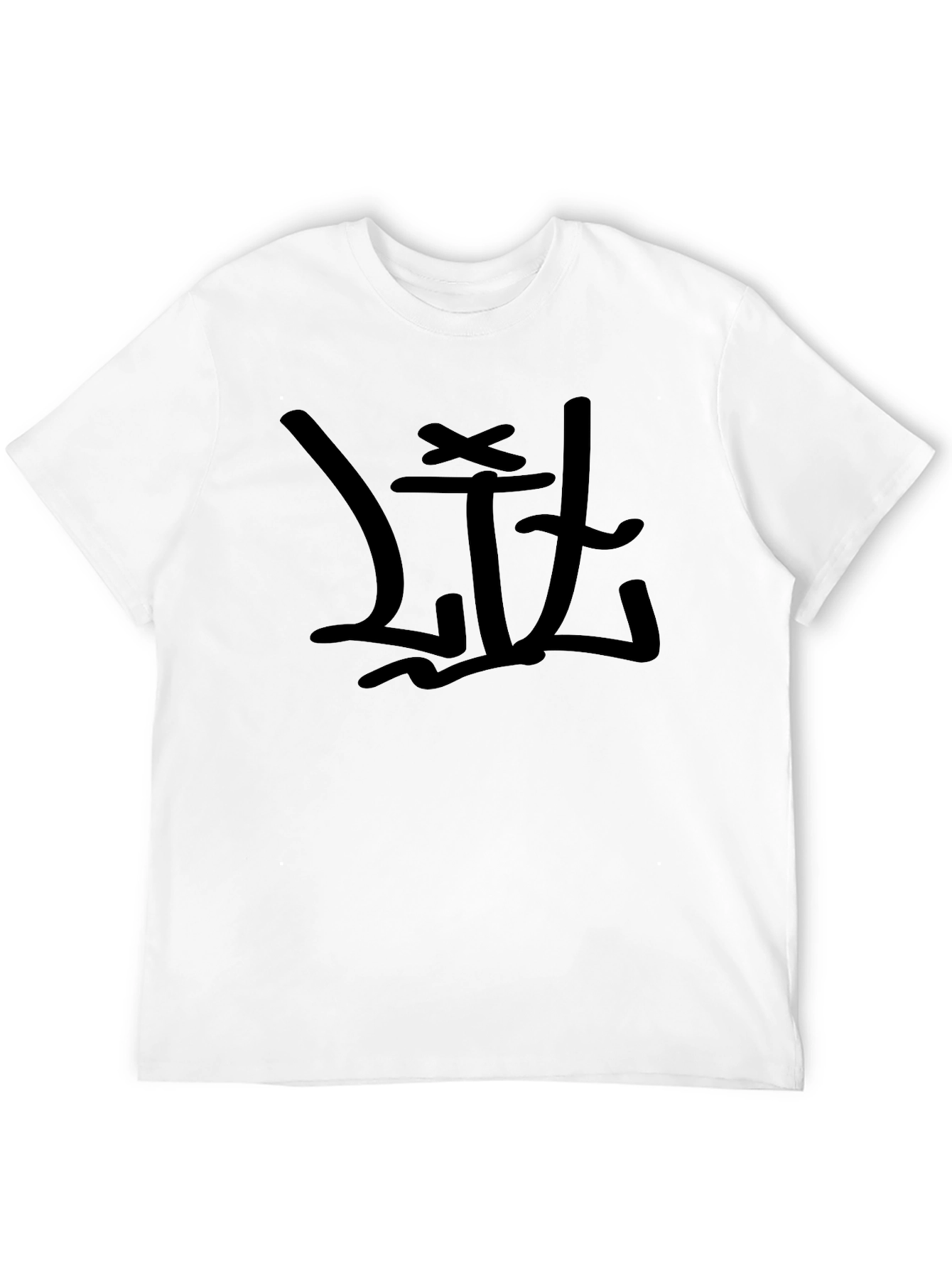 Edgy Graffiti Style Graphic Tee - Black