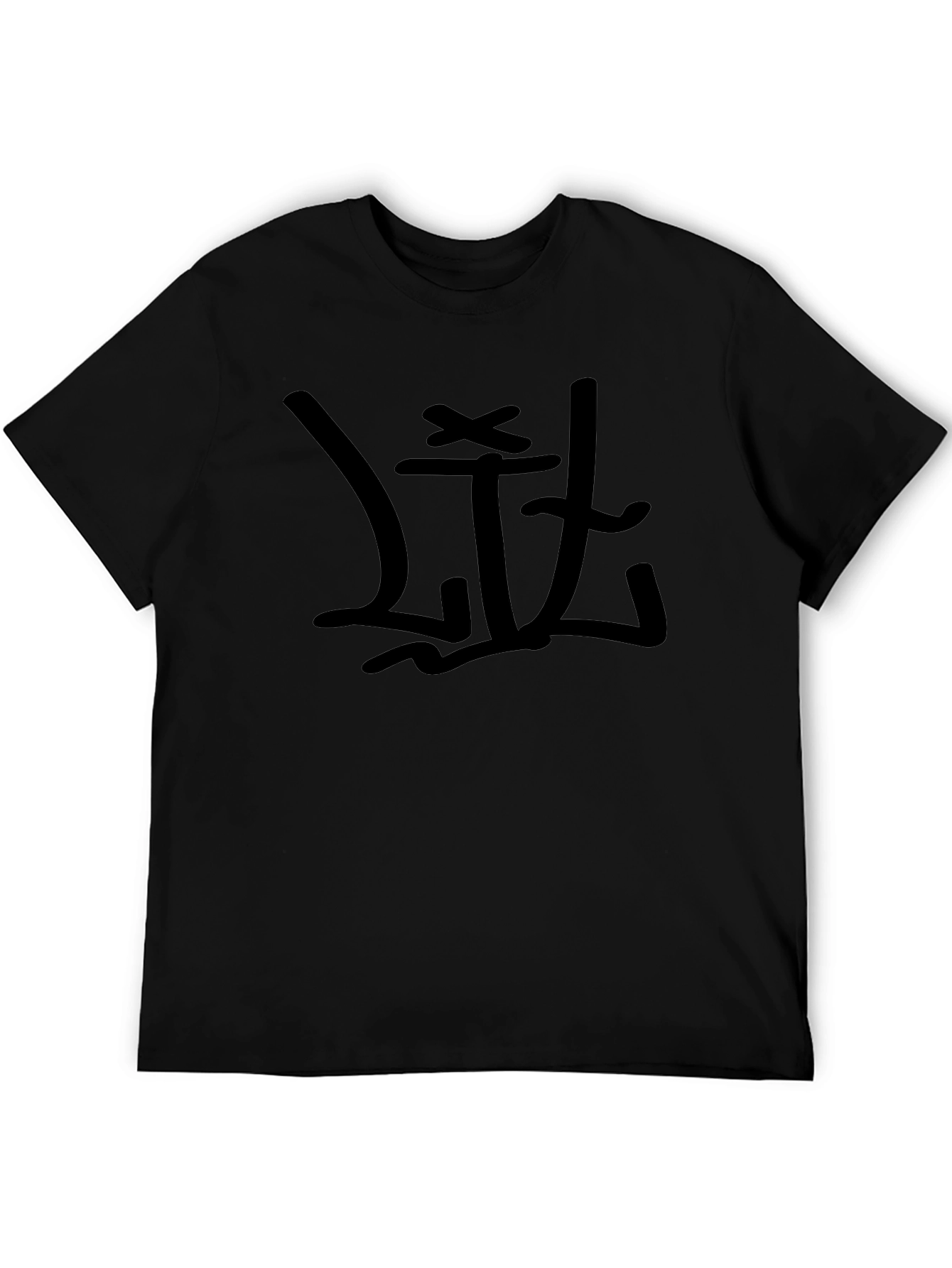 Edgy Graffiti Style Graphic Tee - Black
