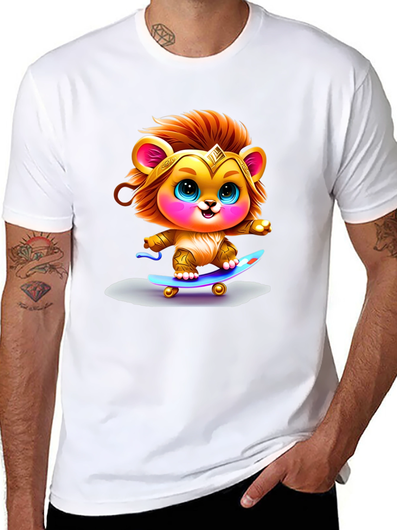 Lion Cub Skateboarder Graphic Tee