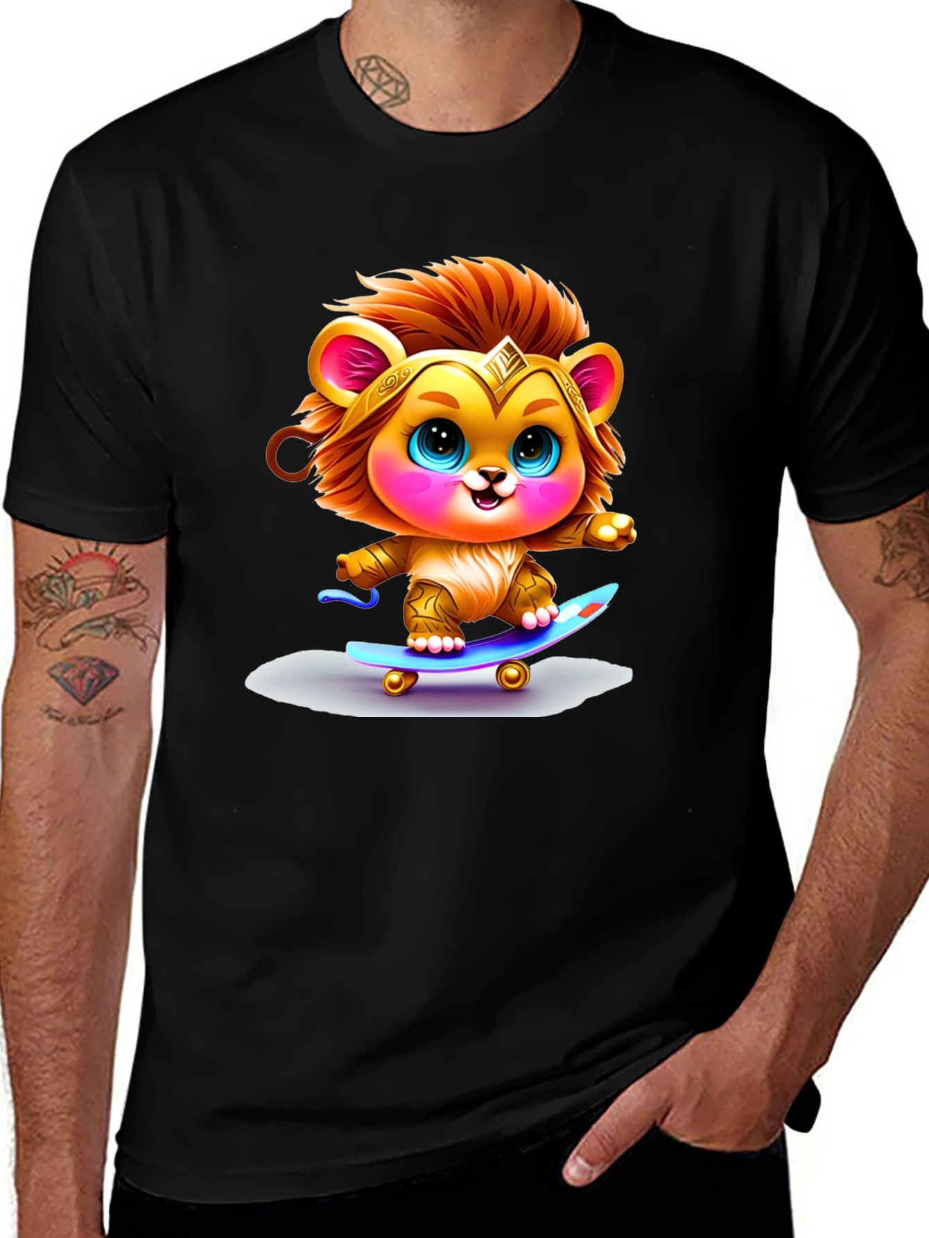 Lion Cub Skateboarder Graphic Tee