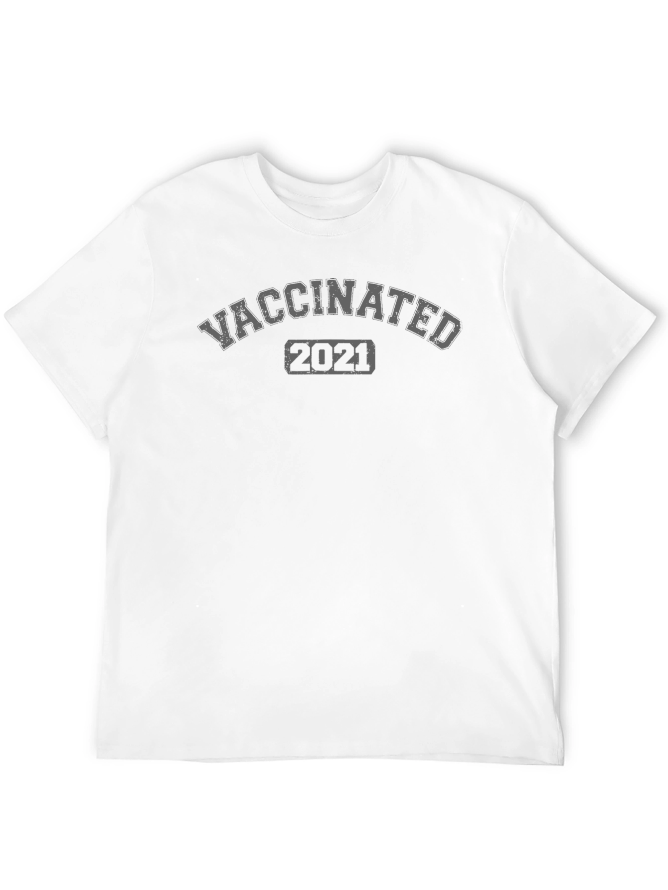 Vaccinated 2021 Graphic Tee - Black Crew Neck T-Shirt