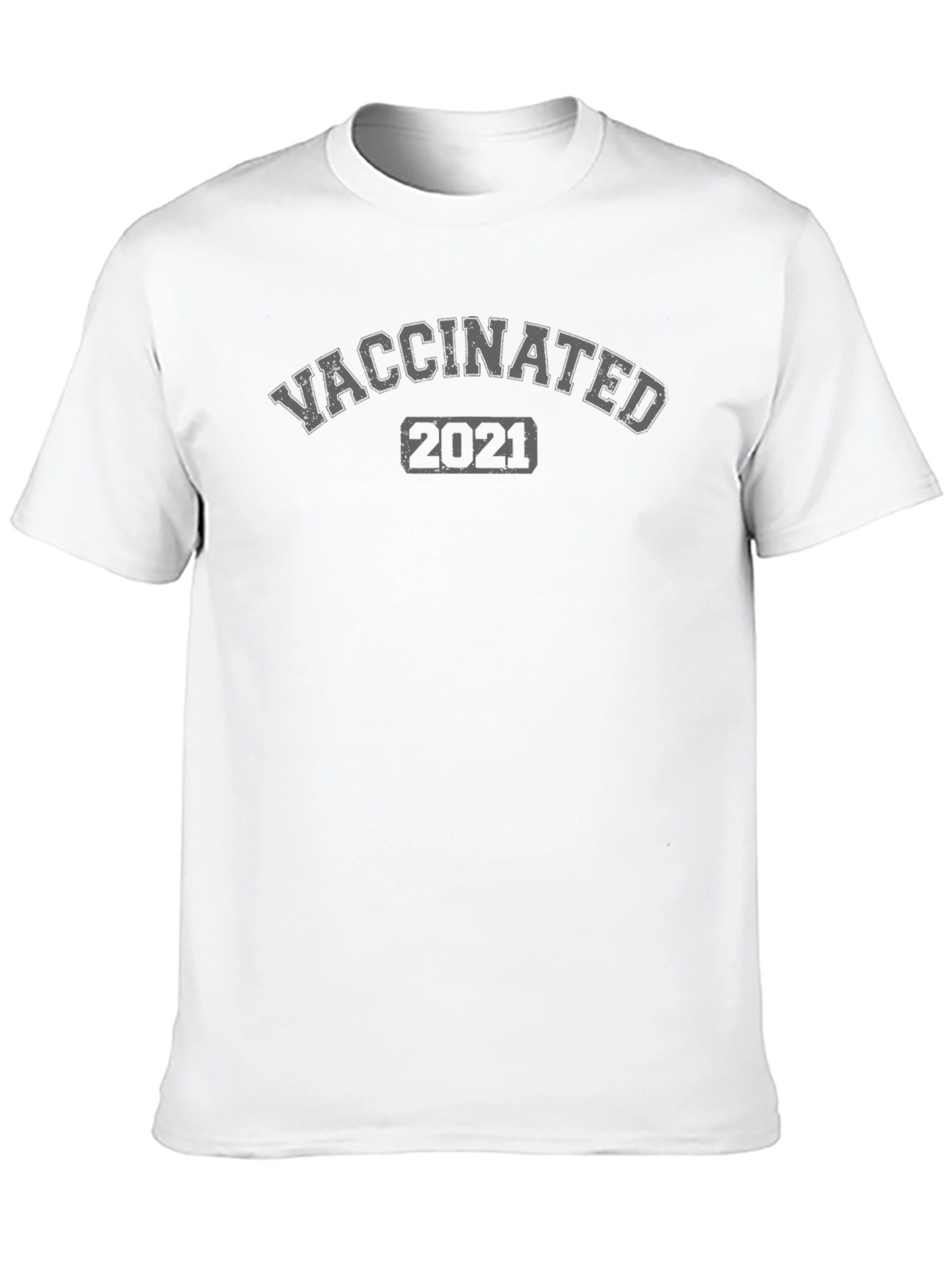 Vaccinated 2021 Graphic Tee - Black Crew Neck T-Shirt