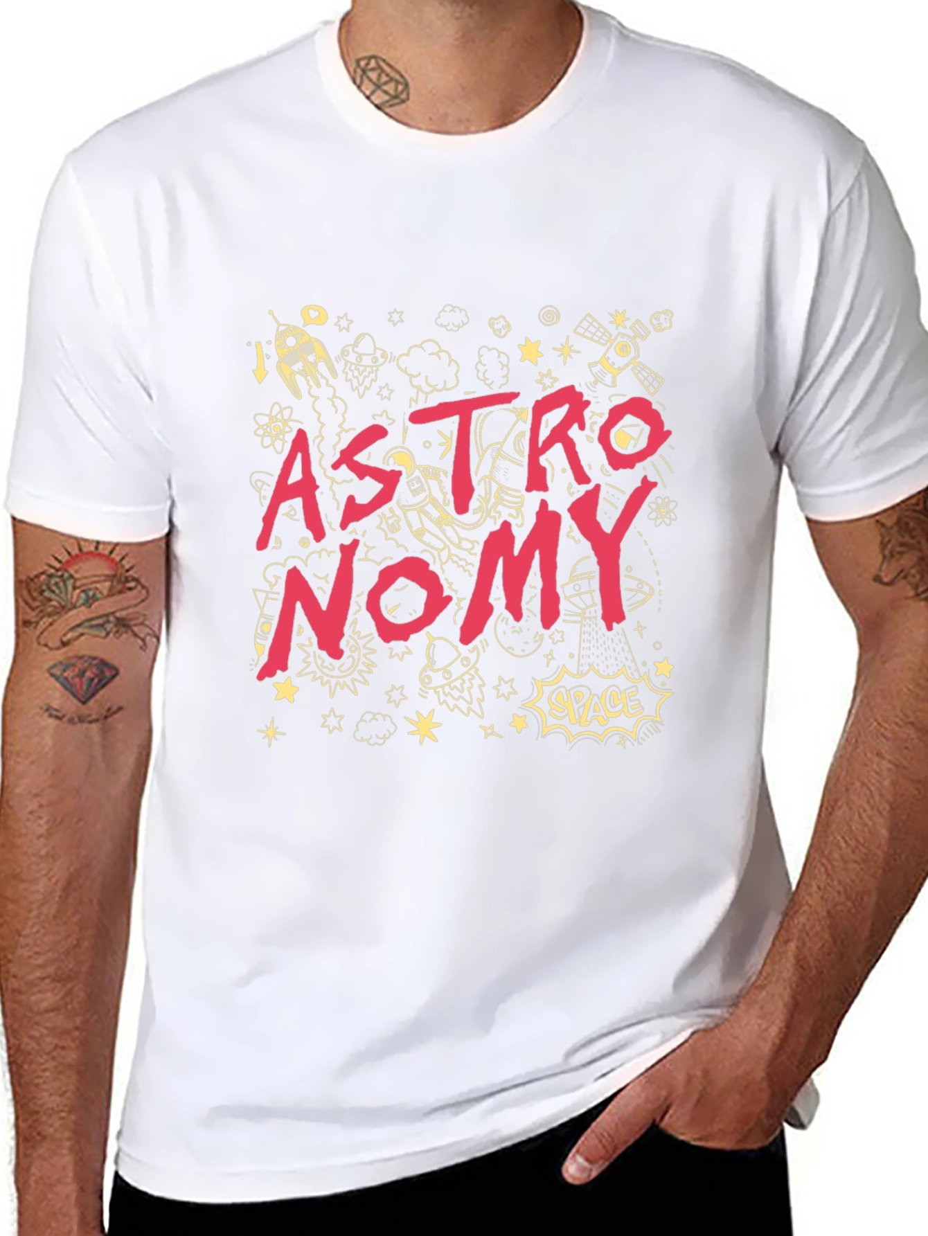 Astronomy Graphic Print Black T-Shirt