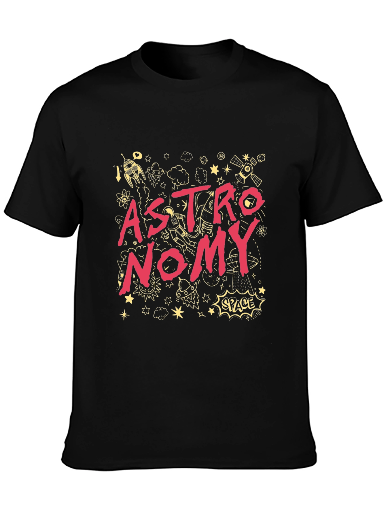 Astronomy Graphic Print Black T-Shirt