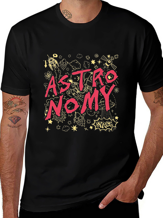 Astronomy Graphic Print Black T-Shirt