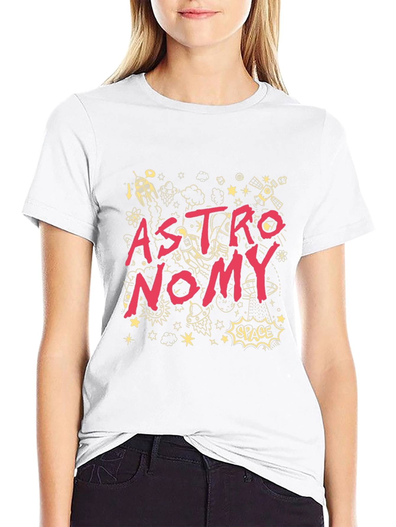 Astronomy Graphic Print Black T-Shirt