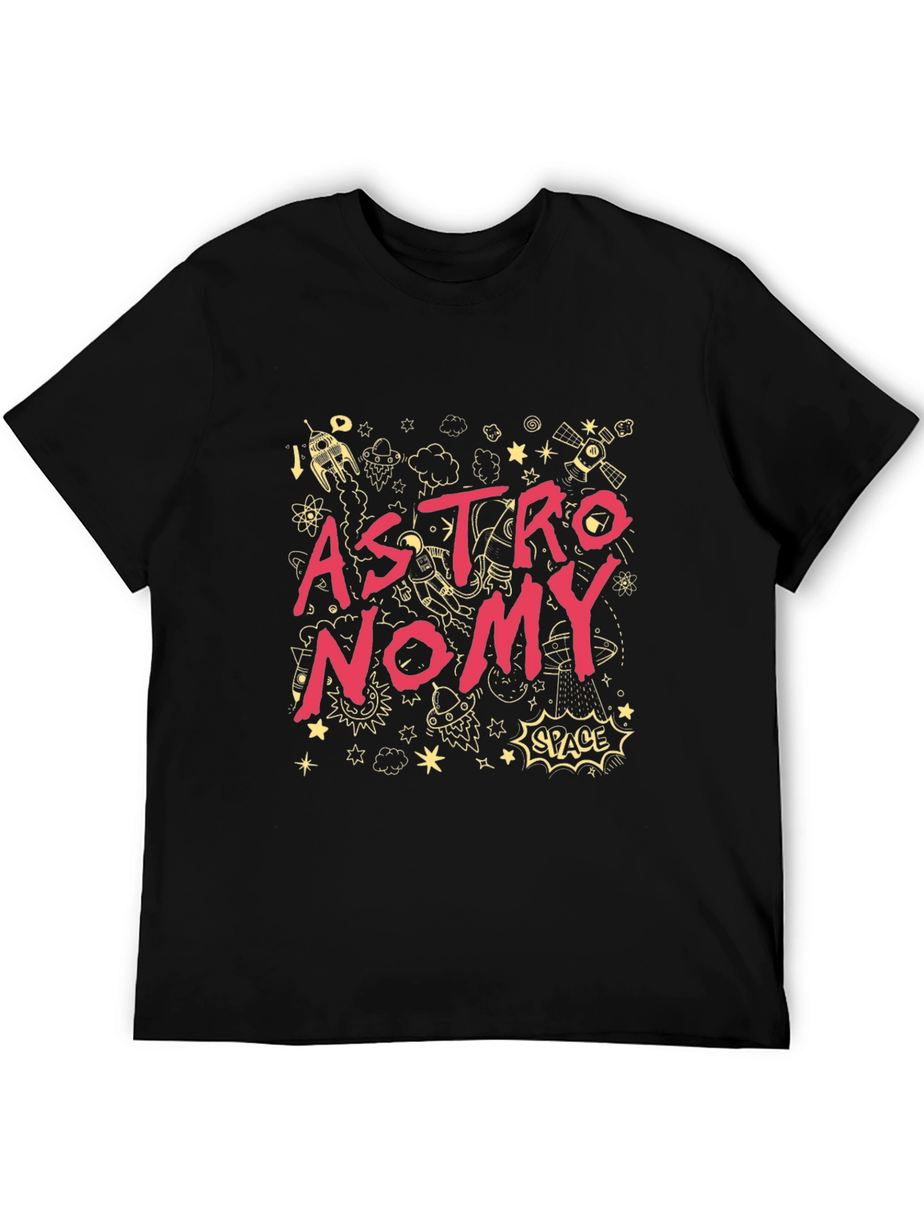 Astronomy Graphic Print Black T-Shirt