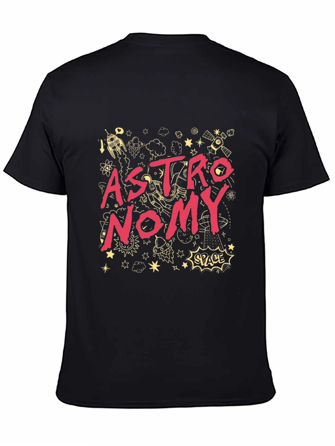 Astronomy Graphic Print Black T-Shirt