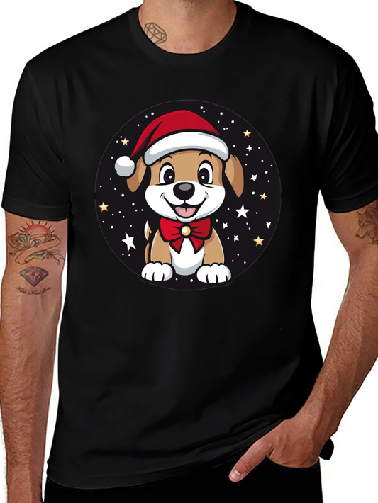 Festive Holiday Puppy Graphic T-Shirt