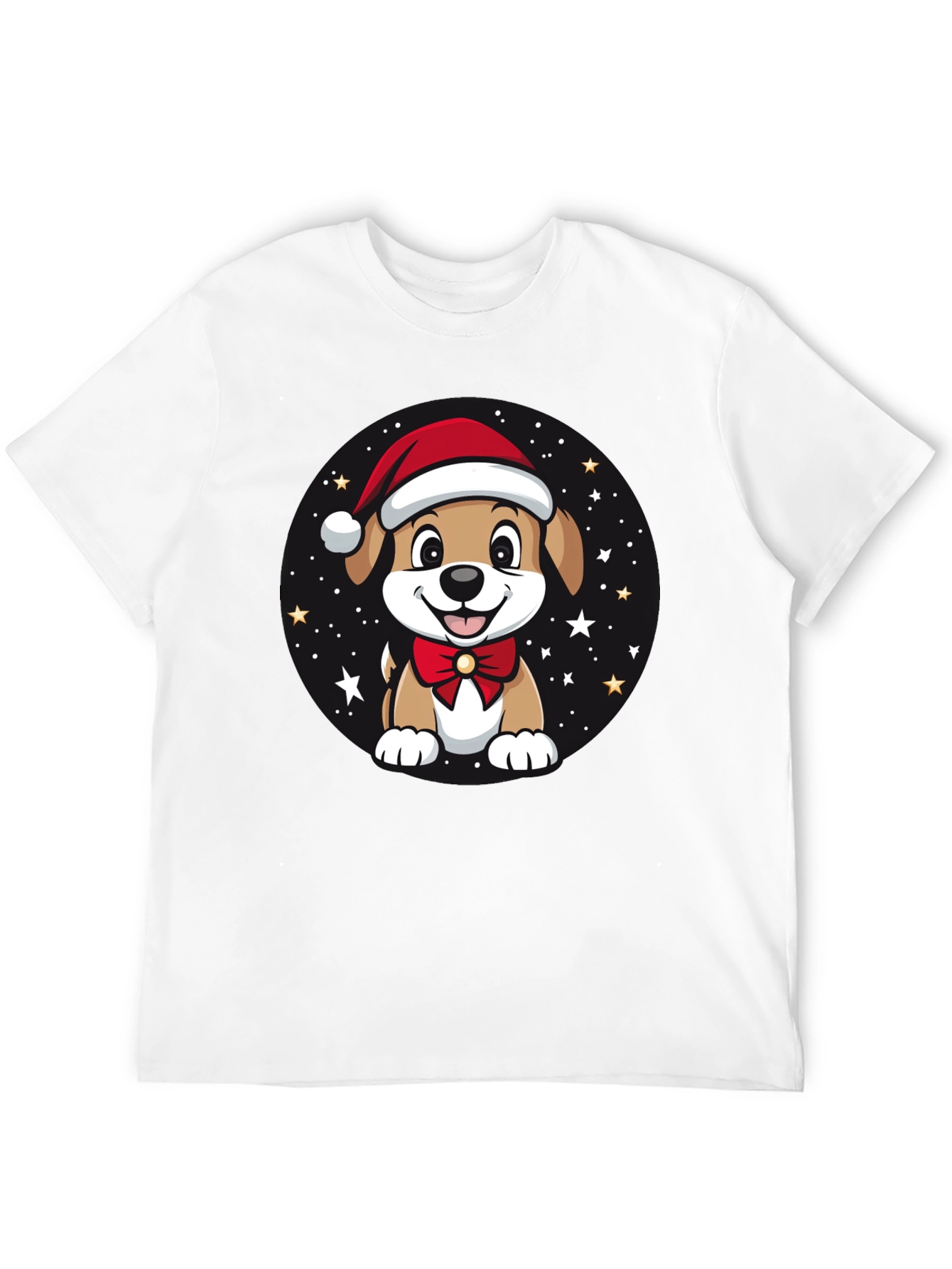 Festive Holiday Puppy Graphic T-Shirt