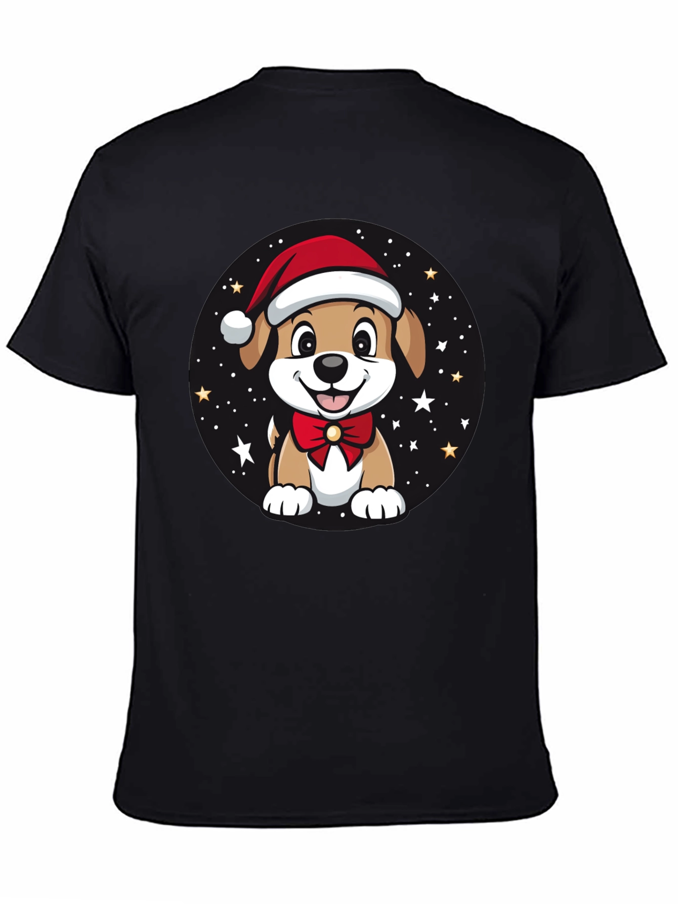 Festive Holiday Puppy Graphic T-Shirt
