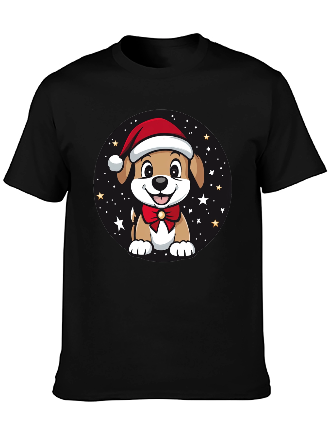 Festive Holiday Puppy Graphic T-Shirt