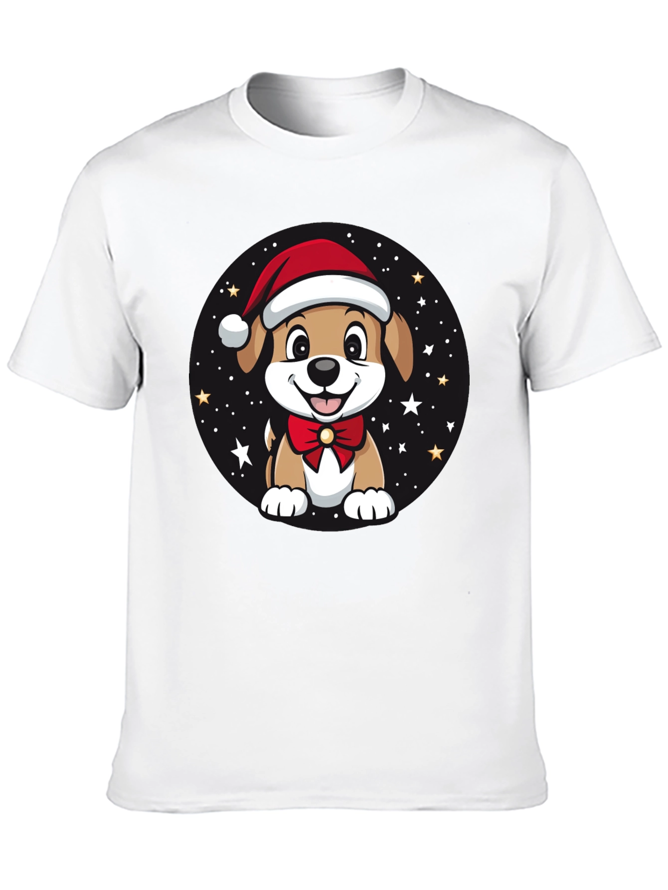 Festive Holiday Puppy Graphic T-Shirt