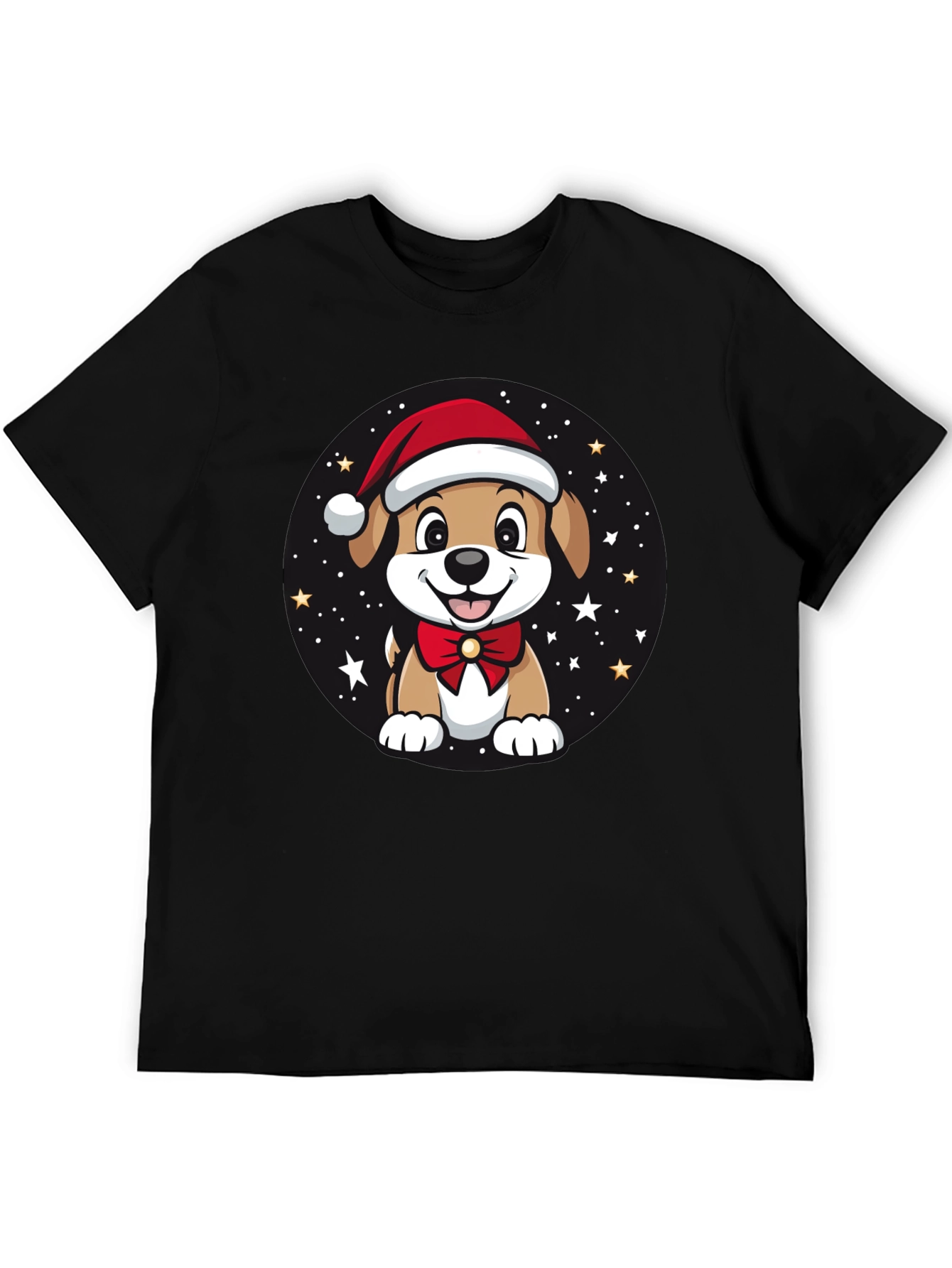 Festive Holiday Puppy Graphic T-Shirt