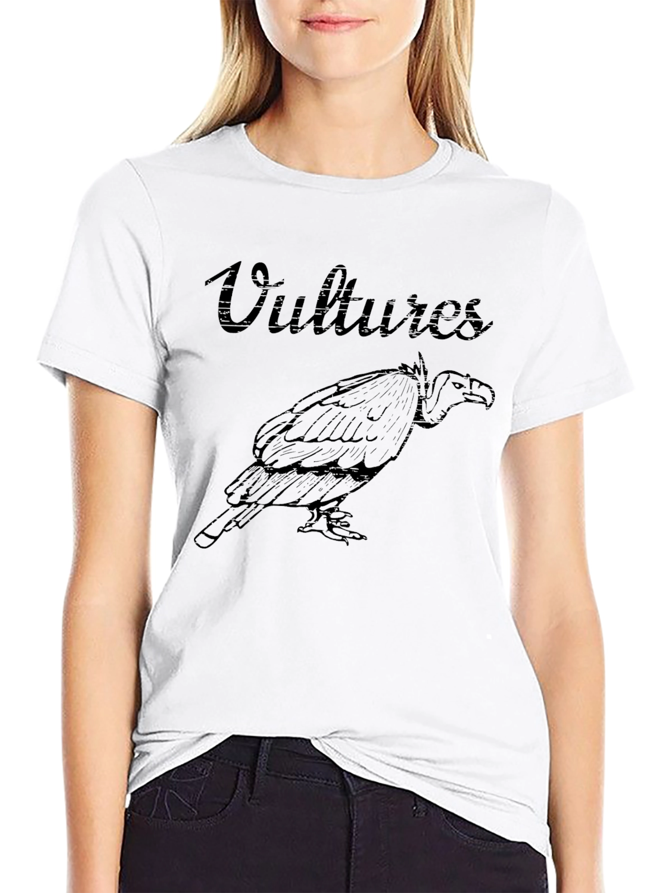 Vultures Graphic Print Black T-Shirt