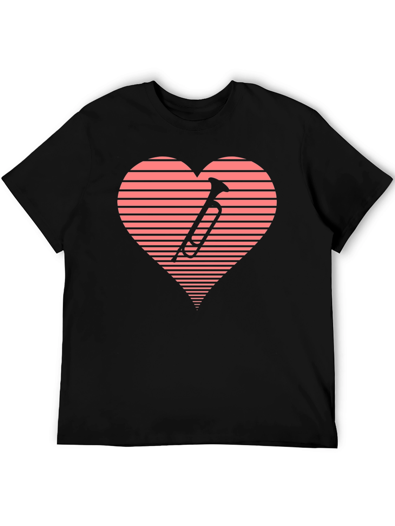 Music Lovers Trumpet Heart T-Shirt