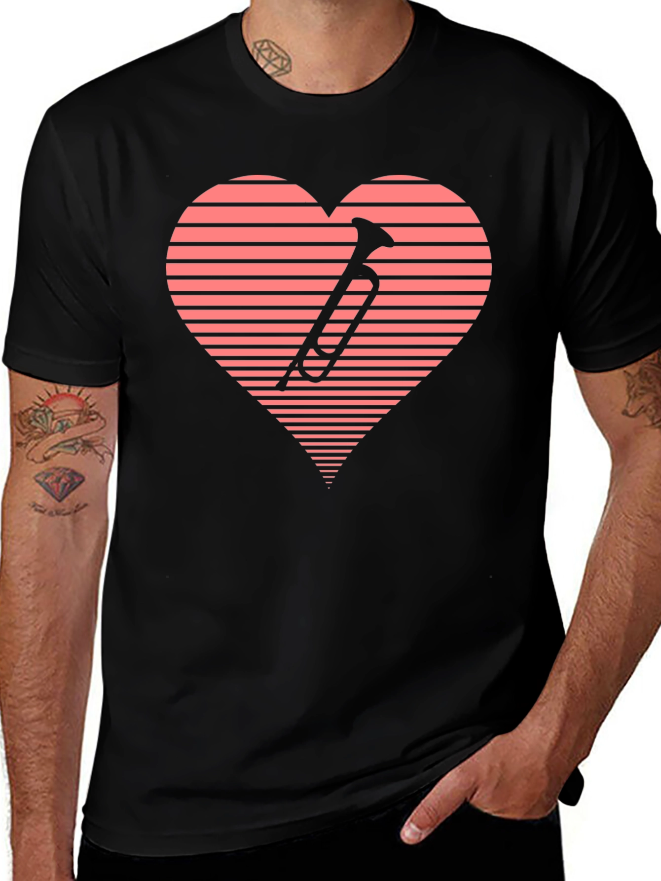Music Lovers Trumpet Heart T-Shirt