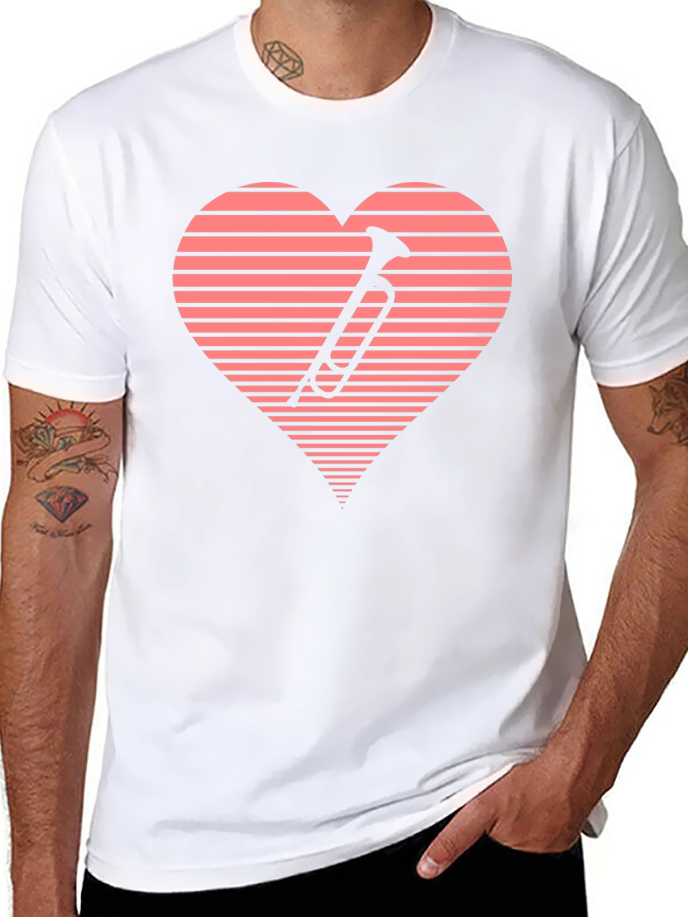 Music Lovers Trumpet Heart T-Shirt