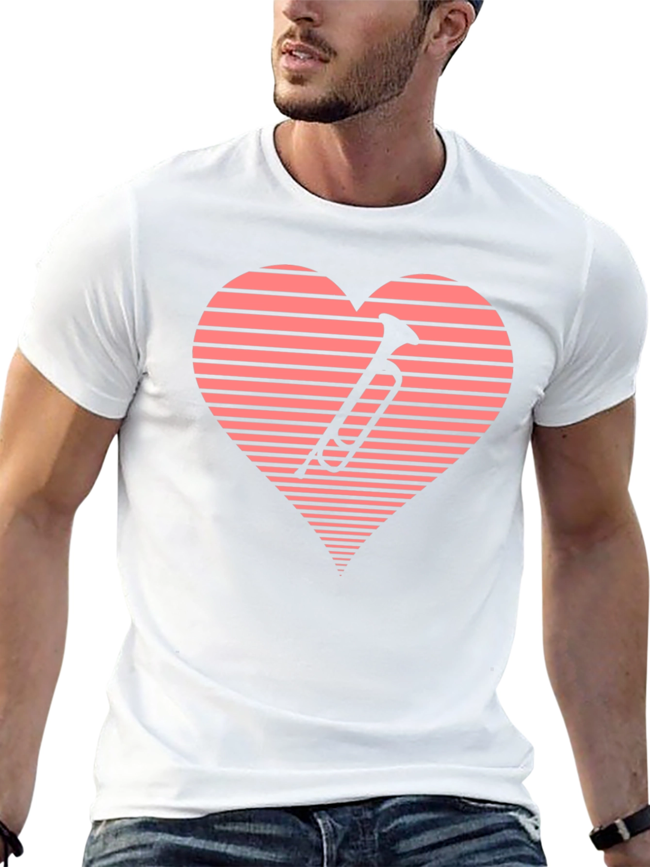 Music Lovers Trumpet Heart T-Shirt