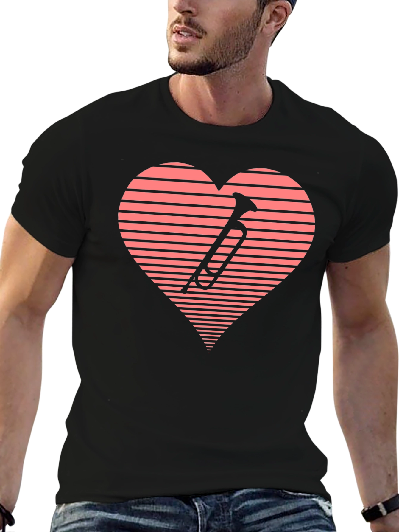 Music Lovers Trumpet Heart T-Shirt