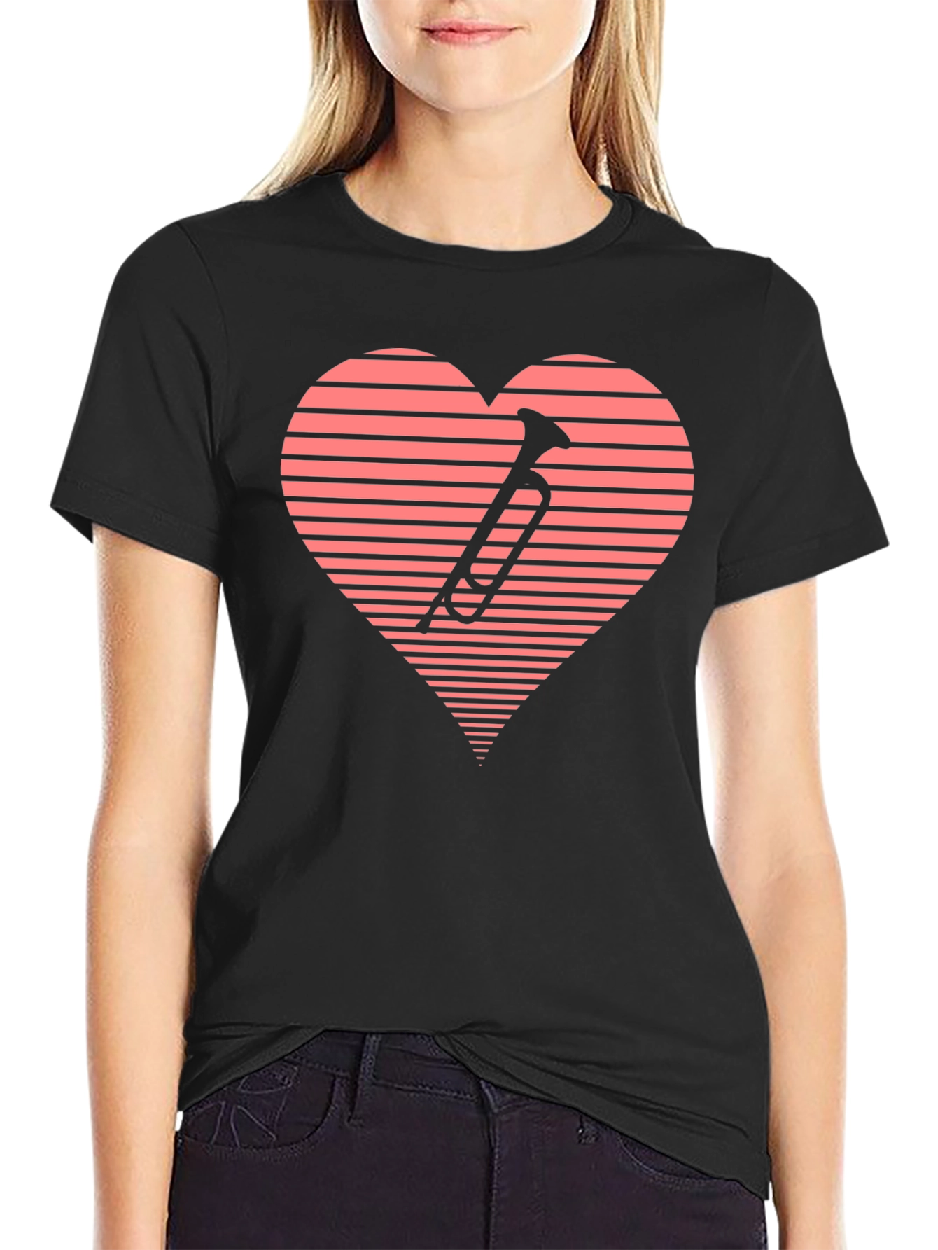 Music Lovers Trumpet Heart T-Shirt