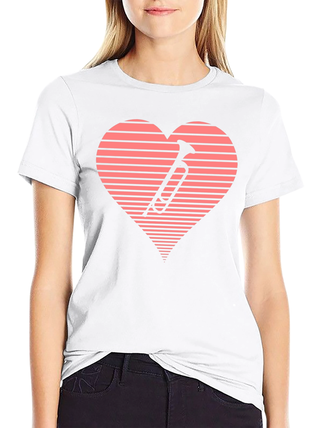 Music Lovers Trumpet Heart T-Shirt