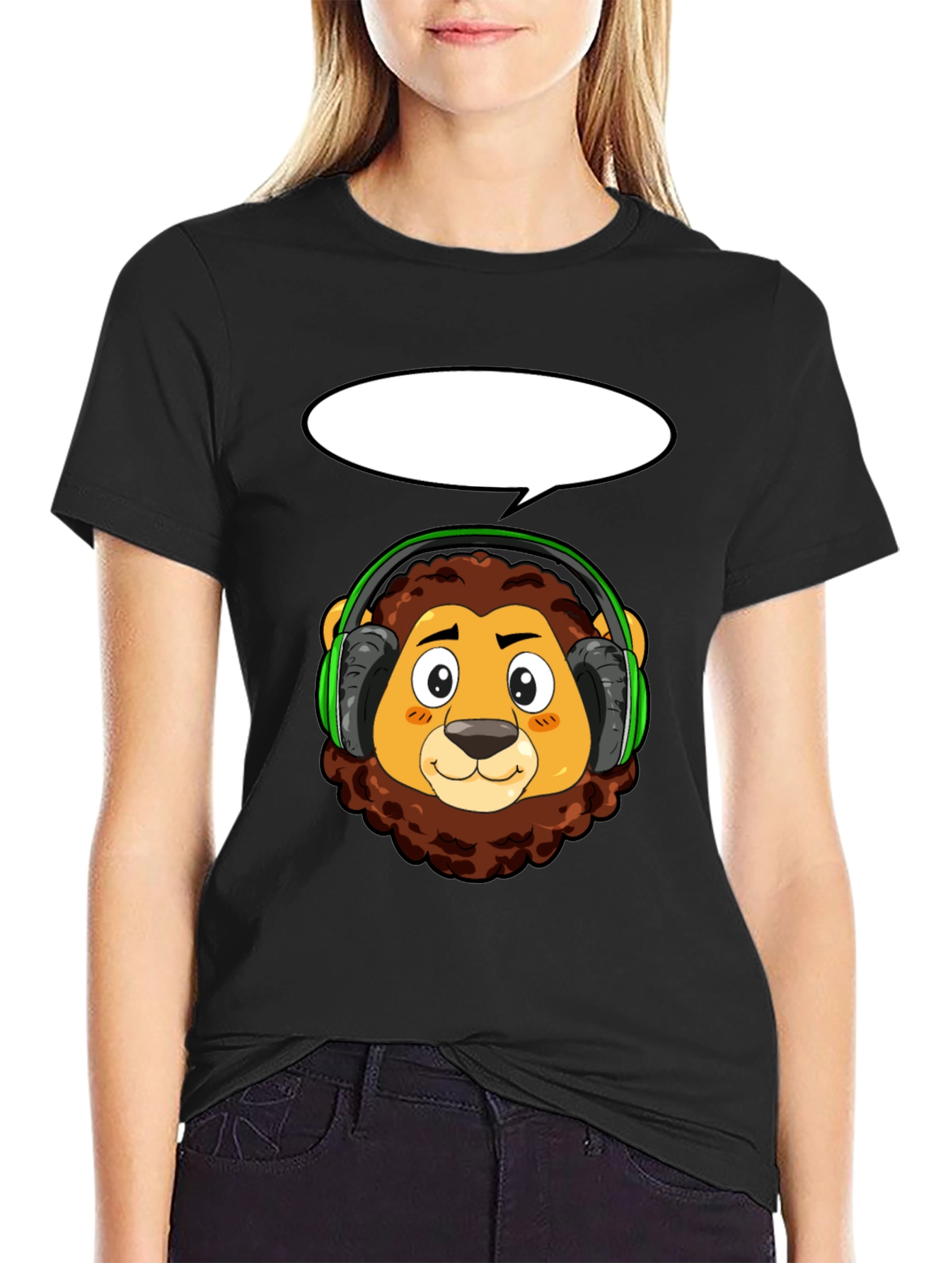 Lion Headphone T-Shirt - Cool Animal Tee