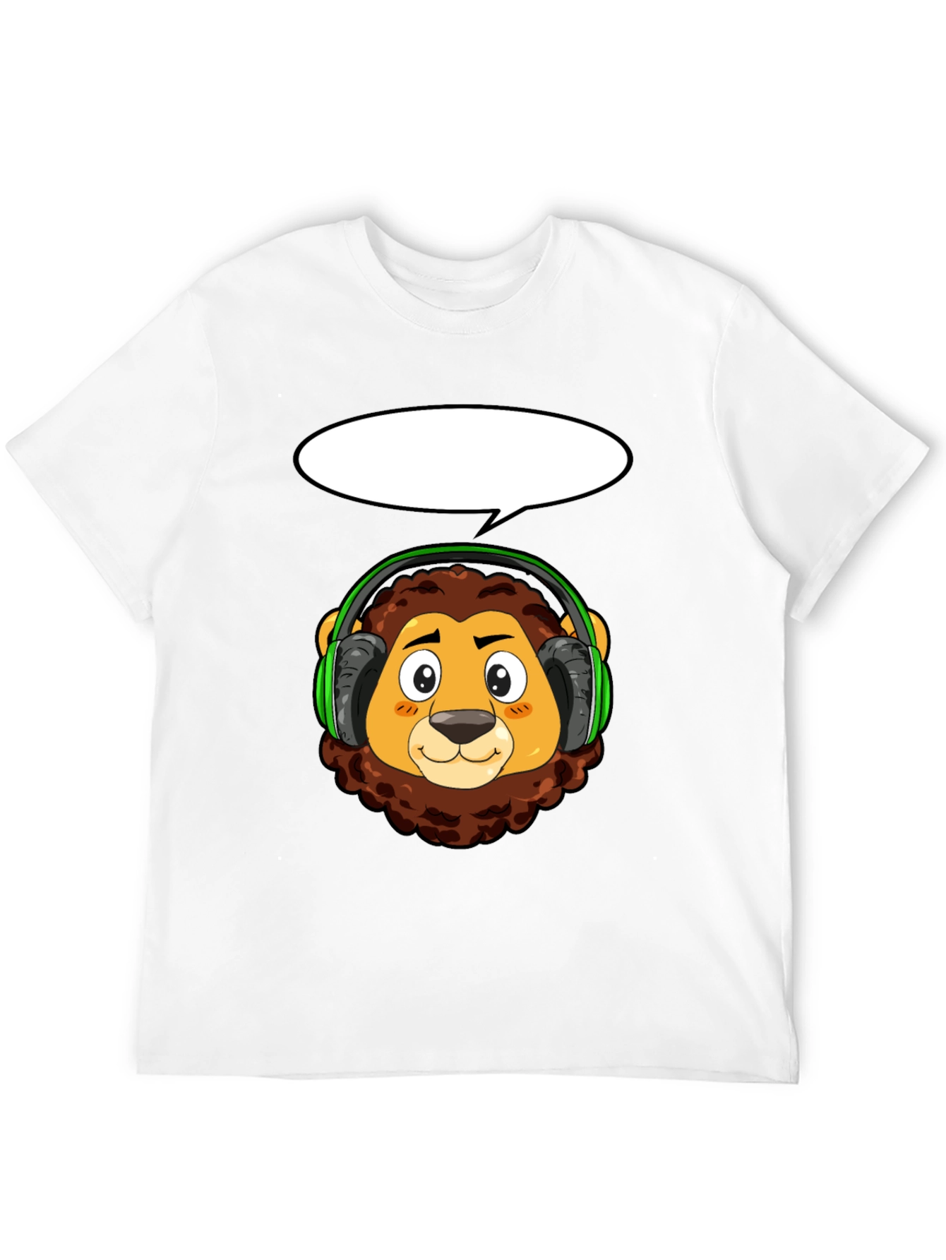 Lion Headphone T-Shirt - Cool Animal Tee