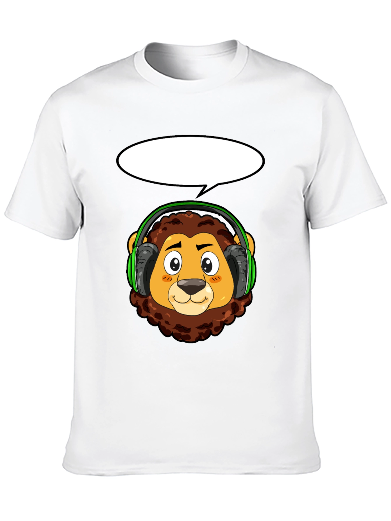 Lion Headphone T-Shirt - Cool Animal Tee