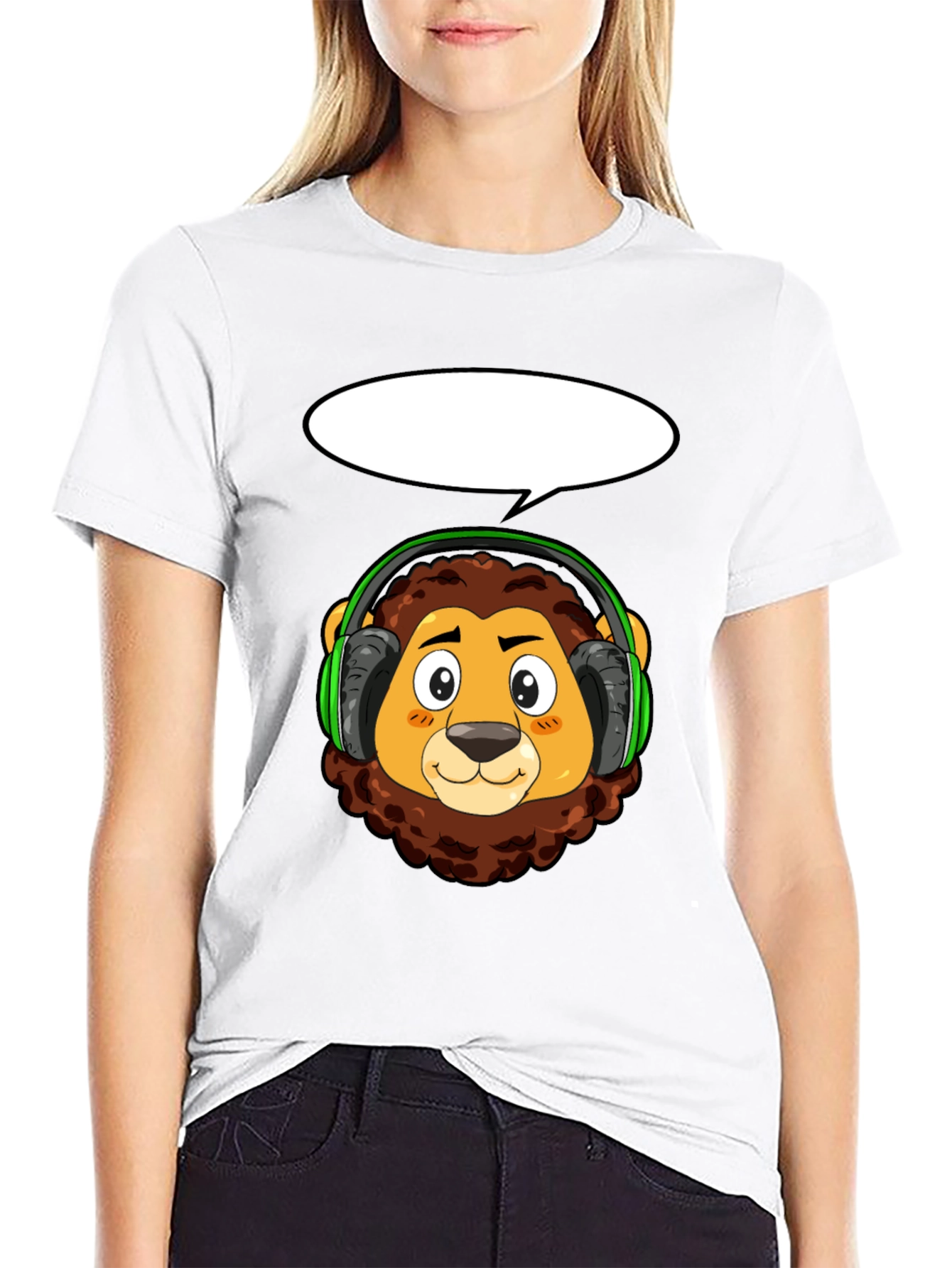 Lion Headphone T-Shirt - Cool Animal Tee