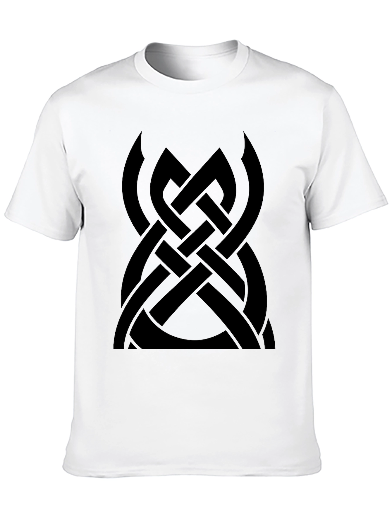 Black Celtic Knot Graphic Tee - Casual Style