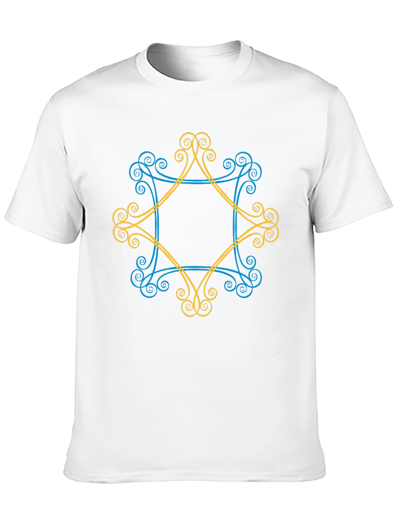 Geometric Swirl Graphic Tee - Mens Black T-Shirt