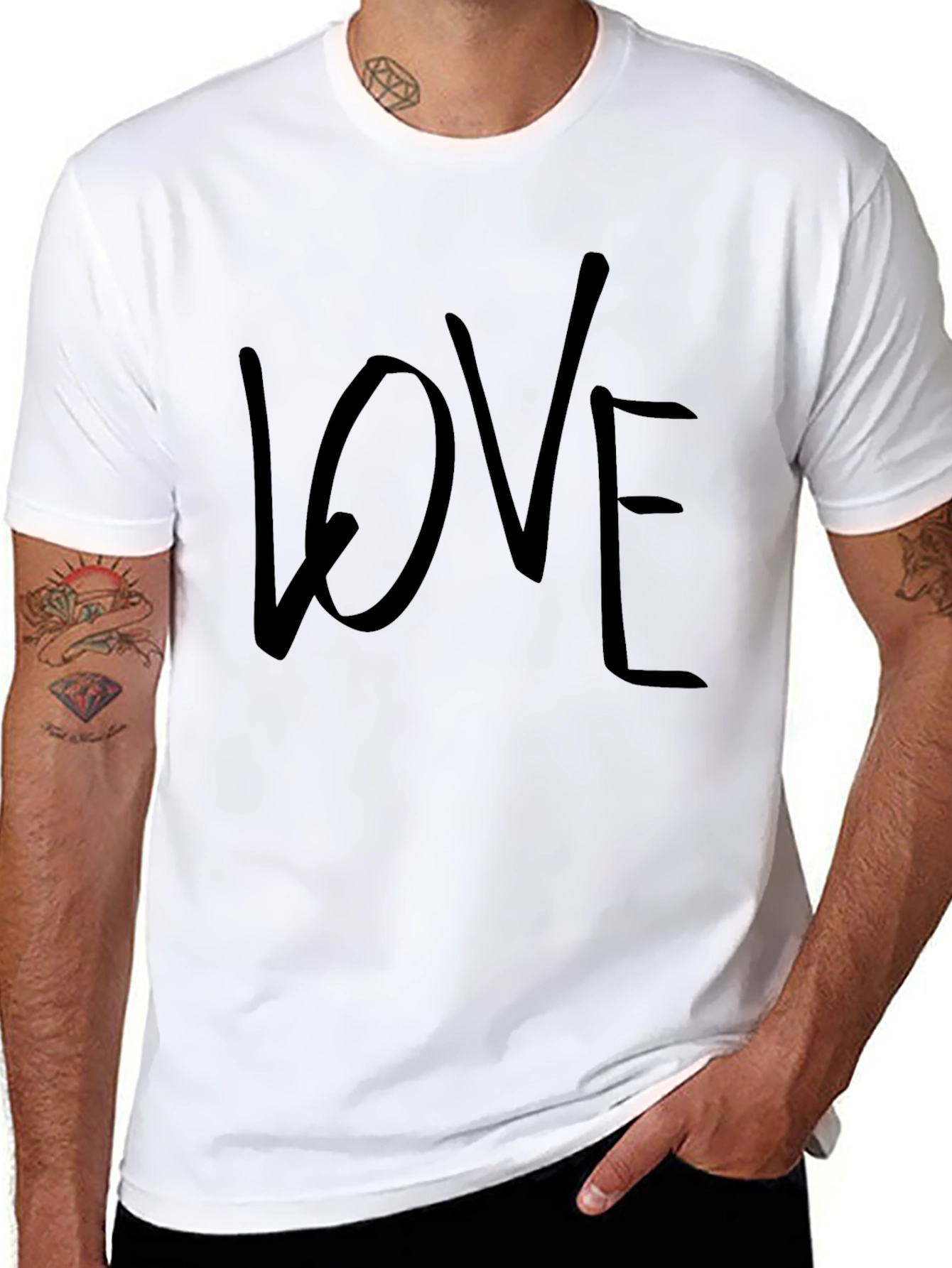 Love Graphic Print Black T-Shirt