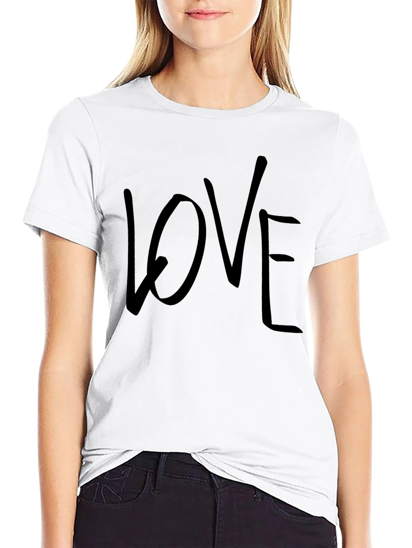 Love Graphic Print Black T-Shirt