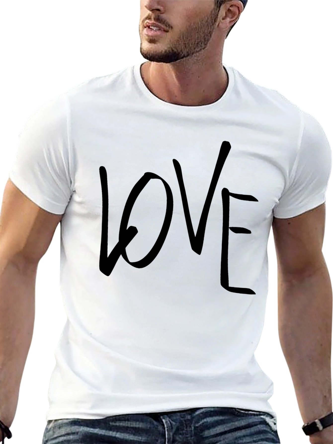 Love Graphic Print Black T-Shirt