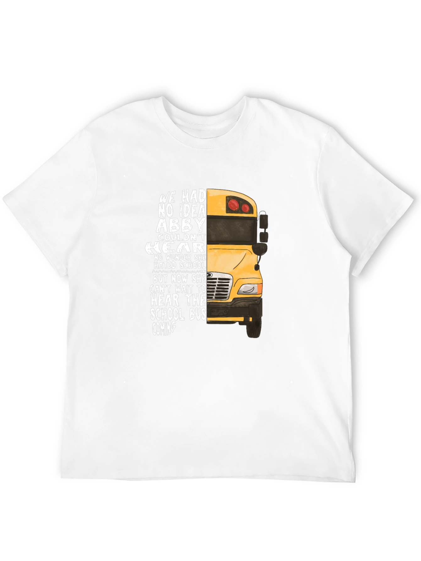 Abby School Bus T-Shirt - Hearing Loss Awareness