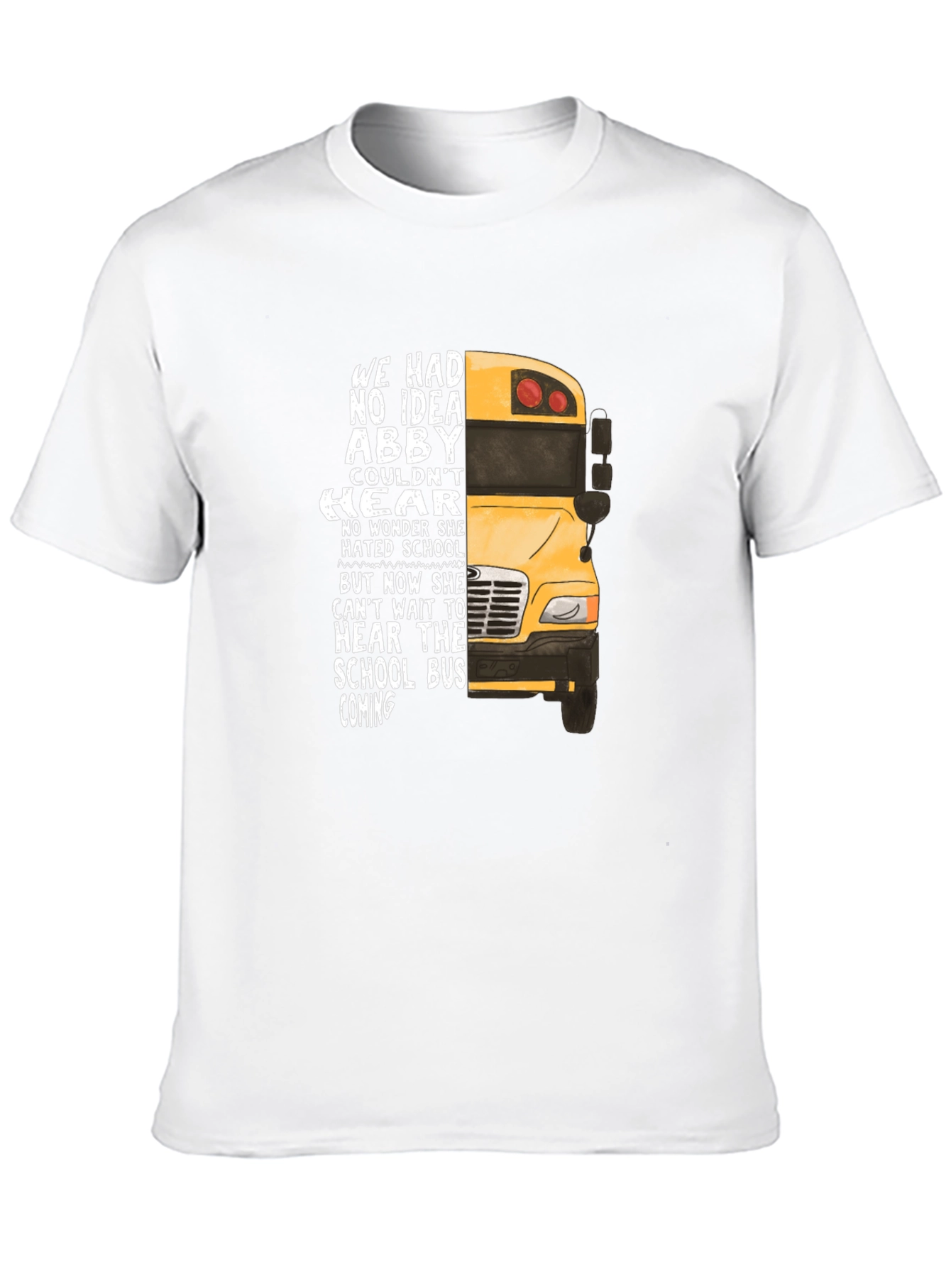 Abby School Bus T-Shirt - Hearing Loss Awareness