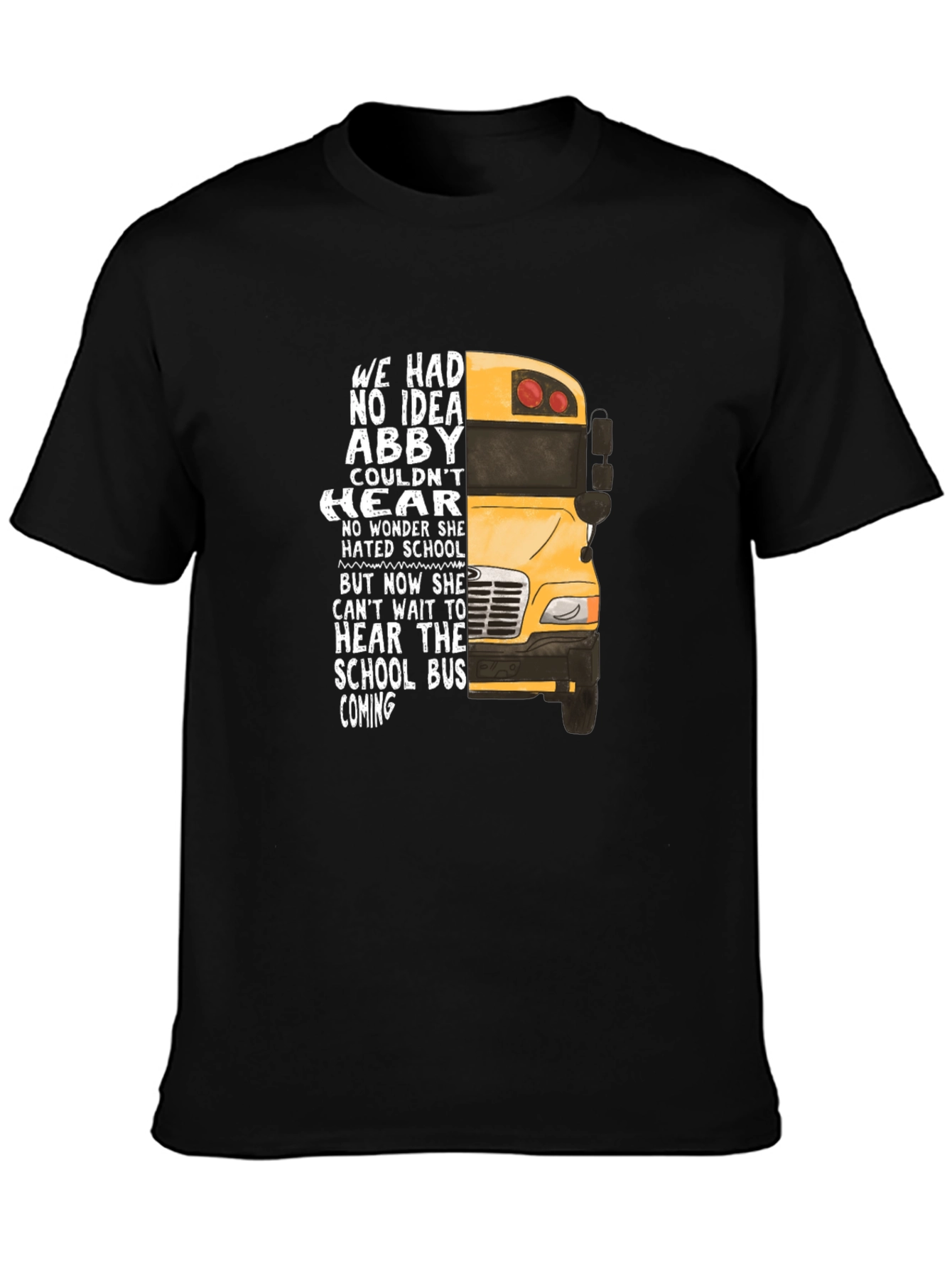 Abby School Bus T-Shirt - Hearing Loss Awareness