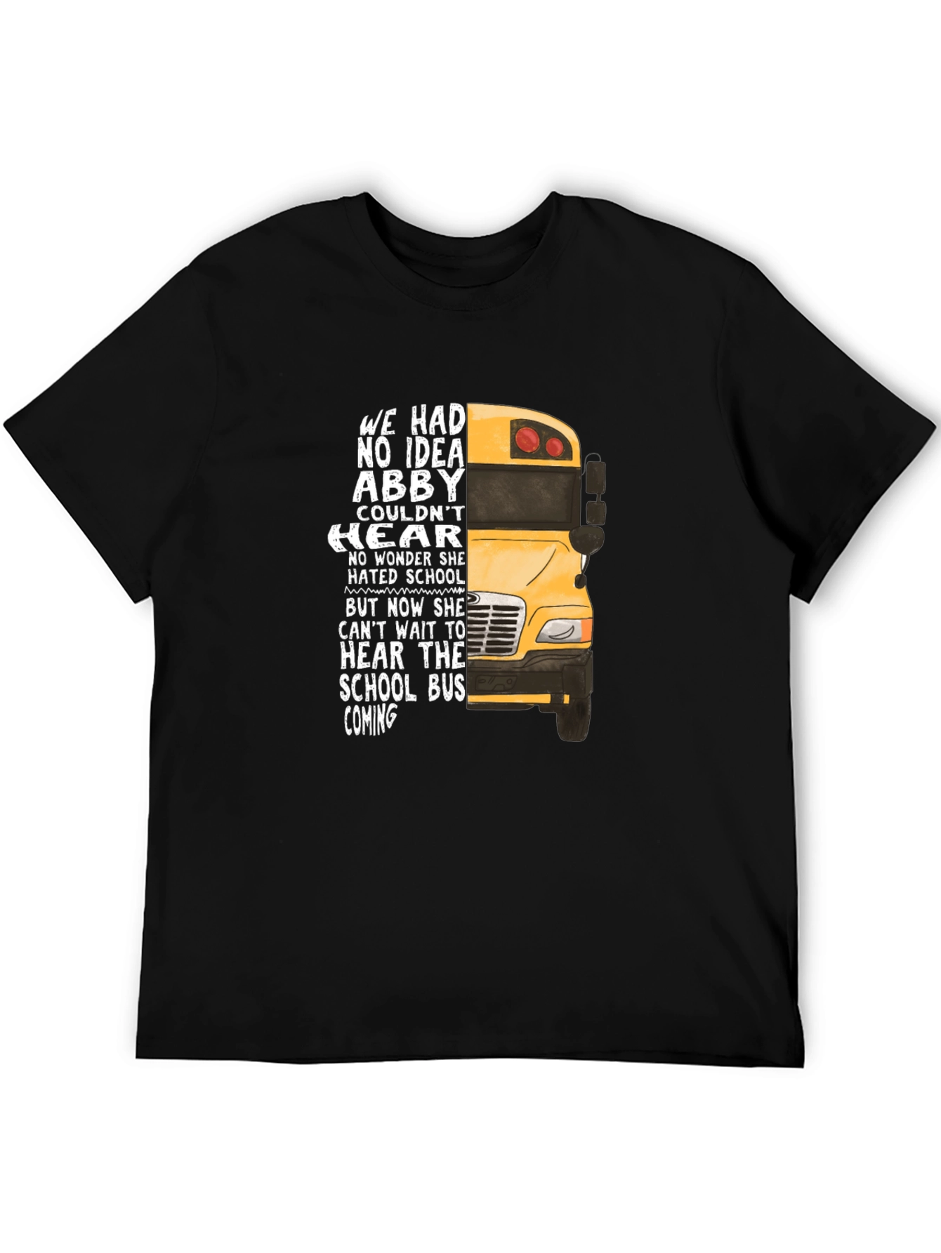 Abby School Bus T-Shirt - Hearing Loss Awareness