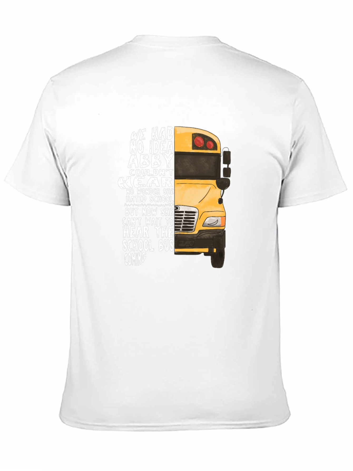 Abby School Bus T-Shirt - Hearing Loss Awareness