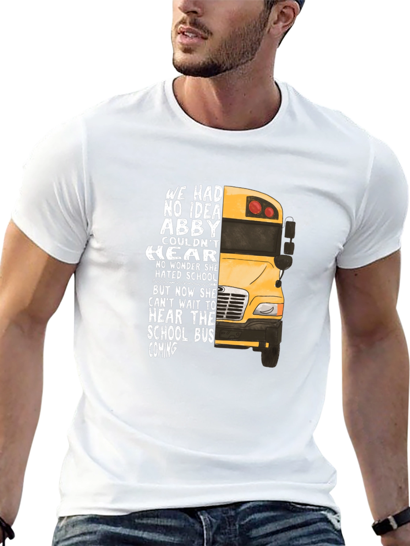 Abby School Bus T-Shirt - Hearing Loss Awareness