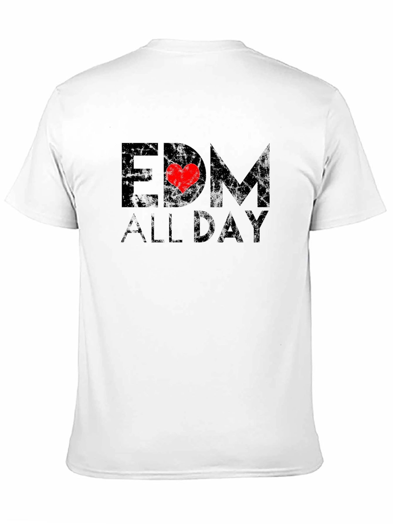 EDM All Day Heart Graphic Black T-Shirt