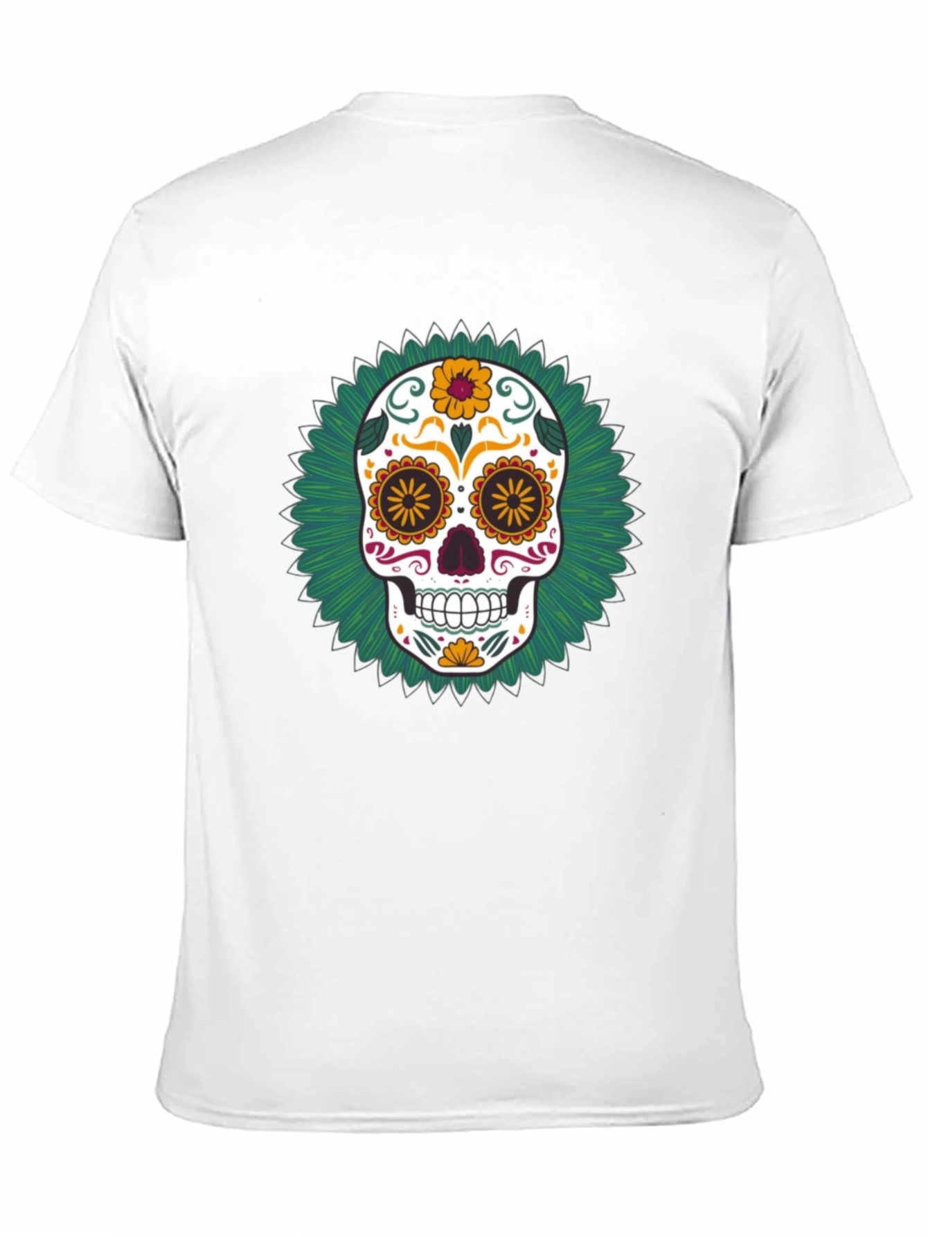 Day of the Dead Skull Graphic Tee - Black