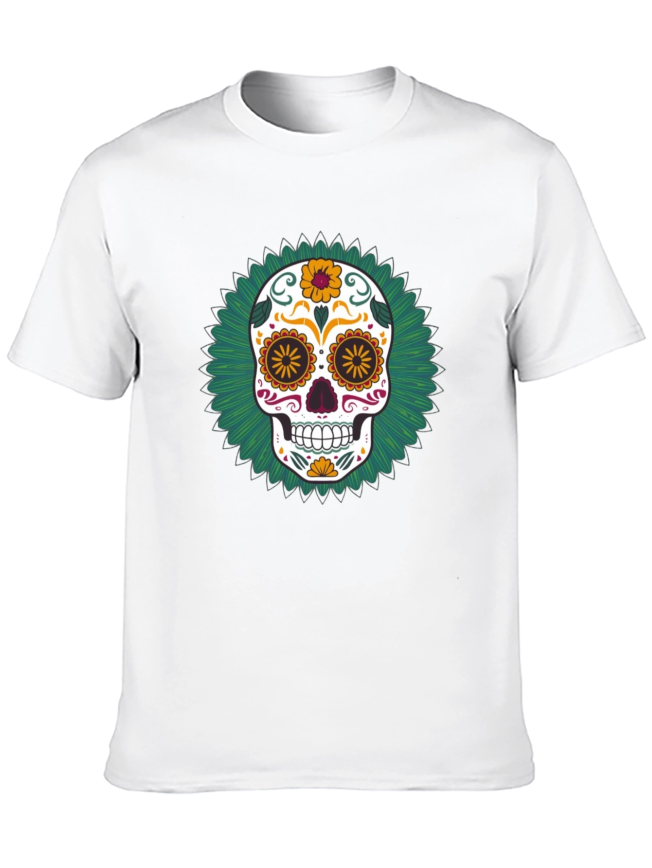 Day of the Dead Skull Graphic Tee - Black
