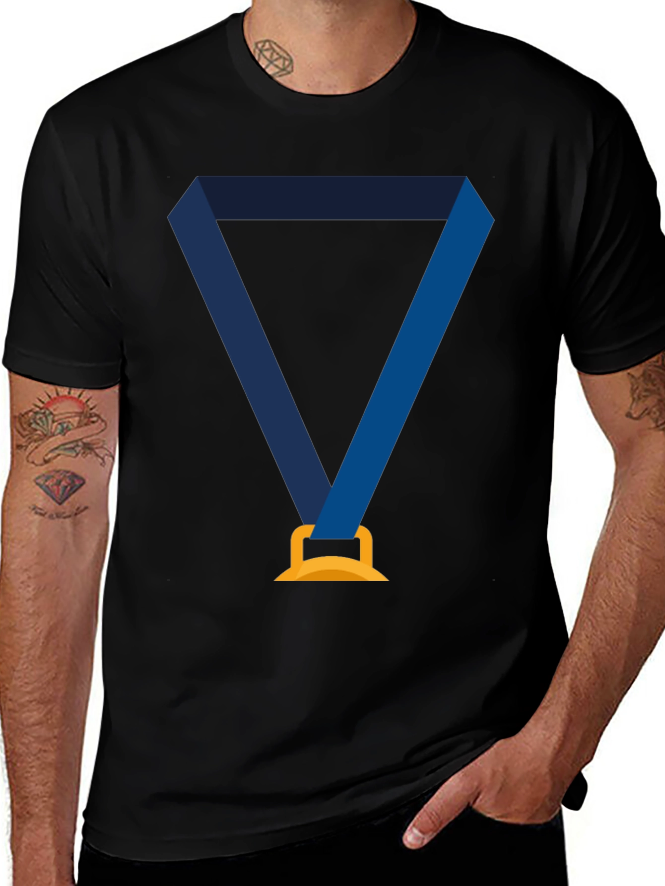 Award Medal Graphic Tee - Unisex Black T-Shirt