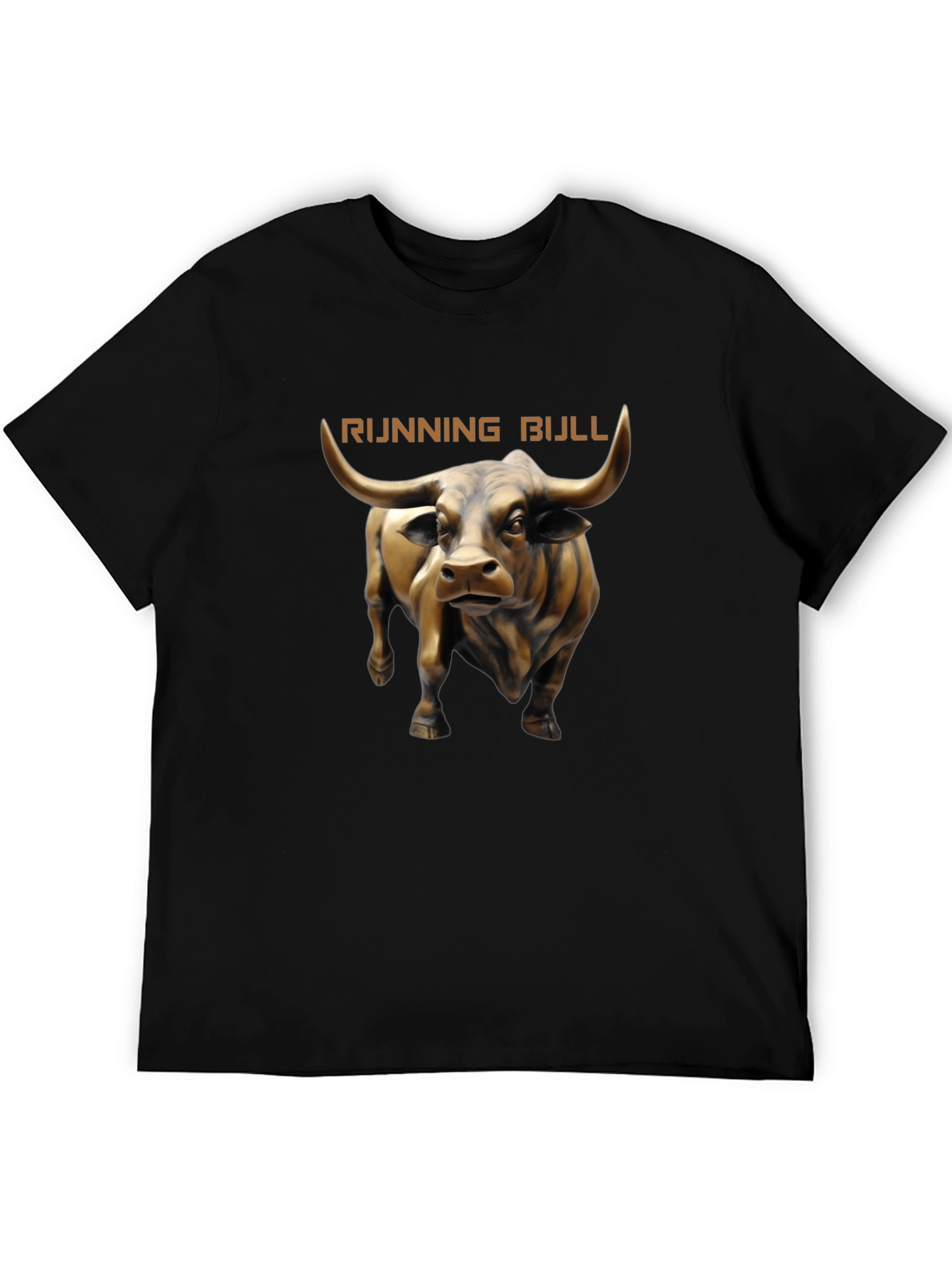 Running Bull Graphic Tee - Black Cotton T-Shirt