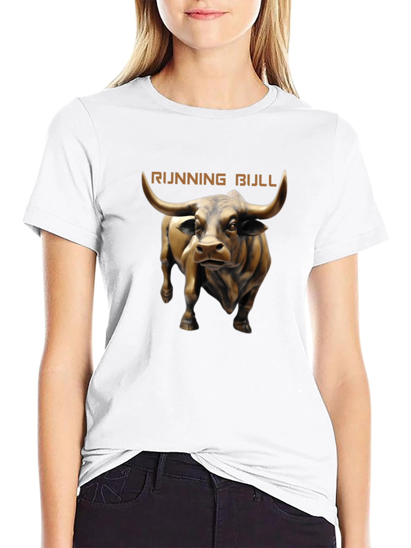 Running Bull Graphic Tee - Black Cotton T-Shirt