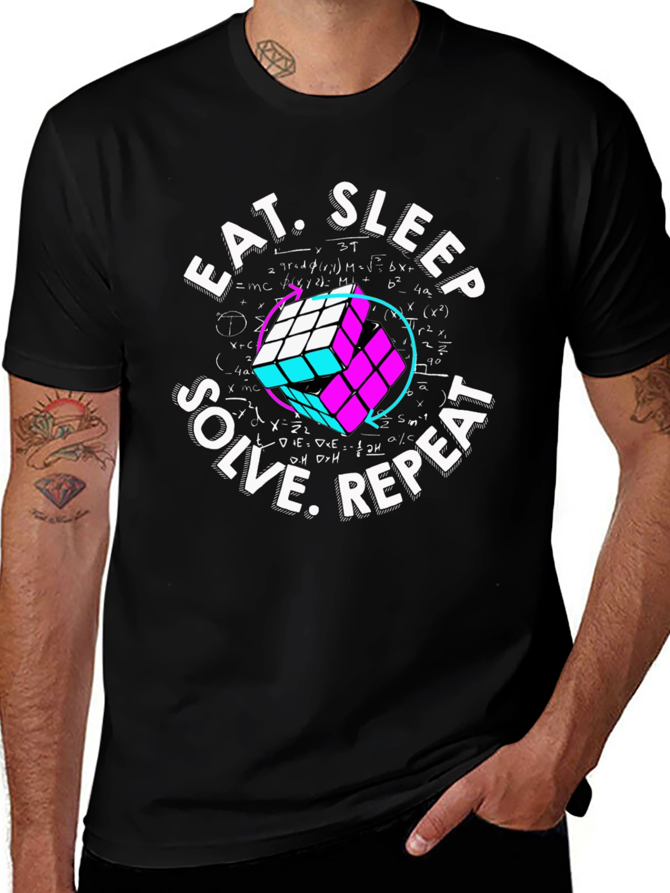 Eat Sleep Solve Repeat Rubiks Cube T-Shirt