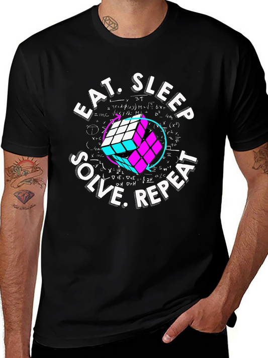 Eat Sleep Solve Repeat Rubiks Cube T-Shirt